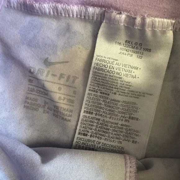 Floral Purples Nike Kids Leggings - Picture 3 of 4